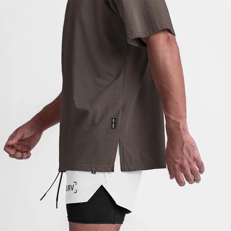 Men's Gym Splicing Quick Dry T-Shirt Breathability Patchwork Short Sleeve Sport T Shirt Fitness Shirt Trainer Sportswear