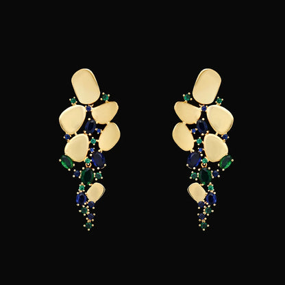Dubai Saudi Arabia Trendy Gold Plated Pendant 4pcs Necklace Set Fashion Women Cubic Zirconia Jewelry Sets Bridal Accessories
