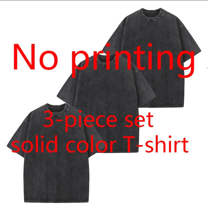 Men's and Women's Cotton Washed T-Shirt Custom Printed T-Shirt 230G Top DIY Your Favorite Pattern or Logo Fashionable Custom Top