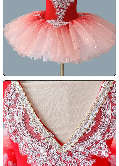 Fashion Performance Princess Dress Girls Clothes Summer Baby Ballet Leotard Vestidos Tutu Children's Ballet Skirt Dance Costume