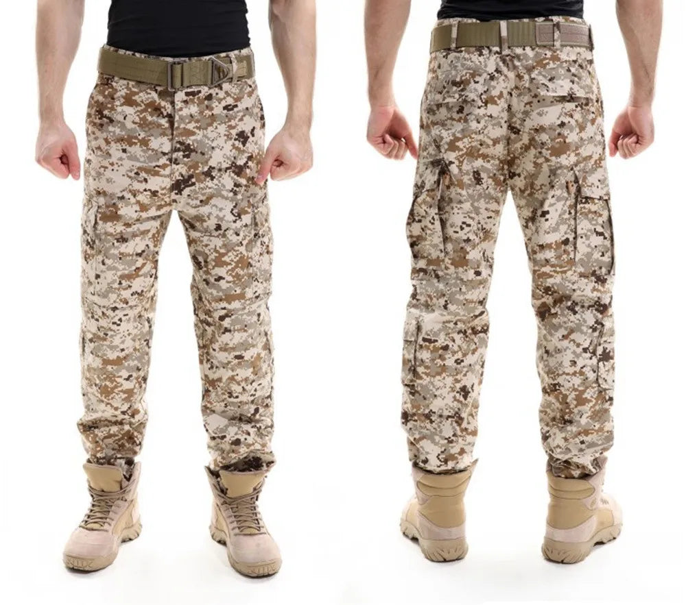 Men's Uniform Camouflage Tactical Multicam Cargo Pants Army Combat Long Trousers Fisthing Climbing Hunting Pants