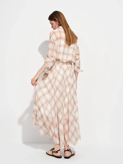 Retro Checkered Elegant Commuter Dress for Women Spring 2026 New Arrival Quick-Drying Easy-Care WIth Inner camisole Dress