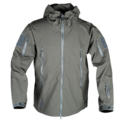 Men's Military Tactical Jackets Full Zip Shark Skin Soft Shell Tactical Waterproof Windbreaker Outdoors Hiking Hooded Coat S-4XL