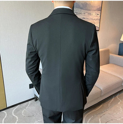 2026 High Quality (Suit + Vest + Trousers) Stylish and Handsome Casual Wedding Suit Business Suit Three-Piece Genuine