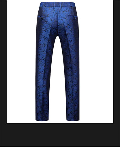 New Men Luxury Jacquard Suit Pants Fashion Wedding Party Groom Dress Trouser