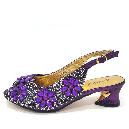 Summer Sandals for Party and Weddings Peep-Toe Bridal Shoes Women 2023 Comfortable Shoes and Bag Set for Lady