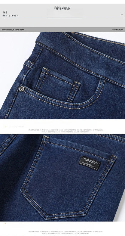 Men's Fleece Lined Thicken Jeans Winter Warm Stretch Slim Fit Denim Pants Comfortable Soft Trousers for Daily Work Wear Clothing