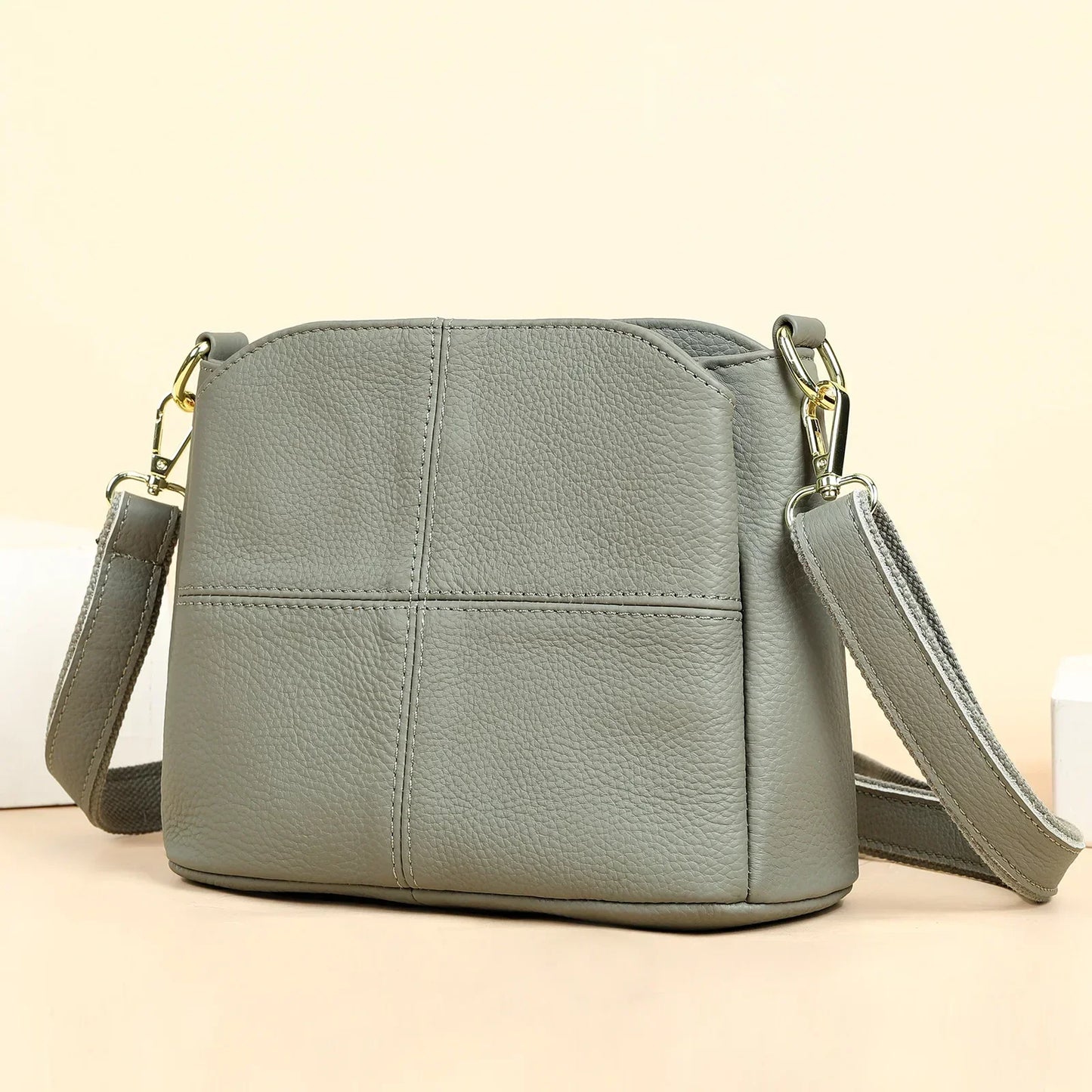 Genuine Leather Women Underarm Bag Versatile Shoulder Handbag Luxury Cowhide Female Crossbody Bag