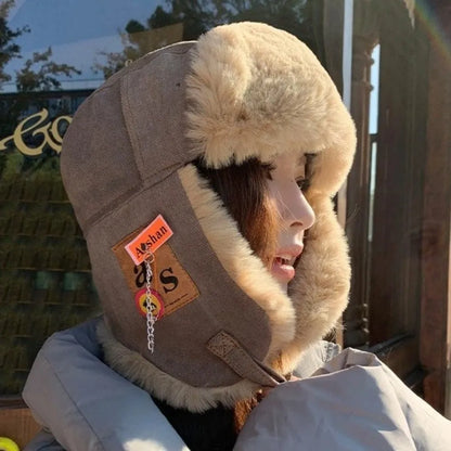 Fashion Thick Bomber Hat Faux Fur Waterproof Ear Protectors Hats Keep Warm with Ear Flaps Winter Hat Male