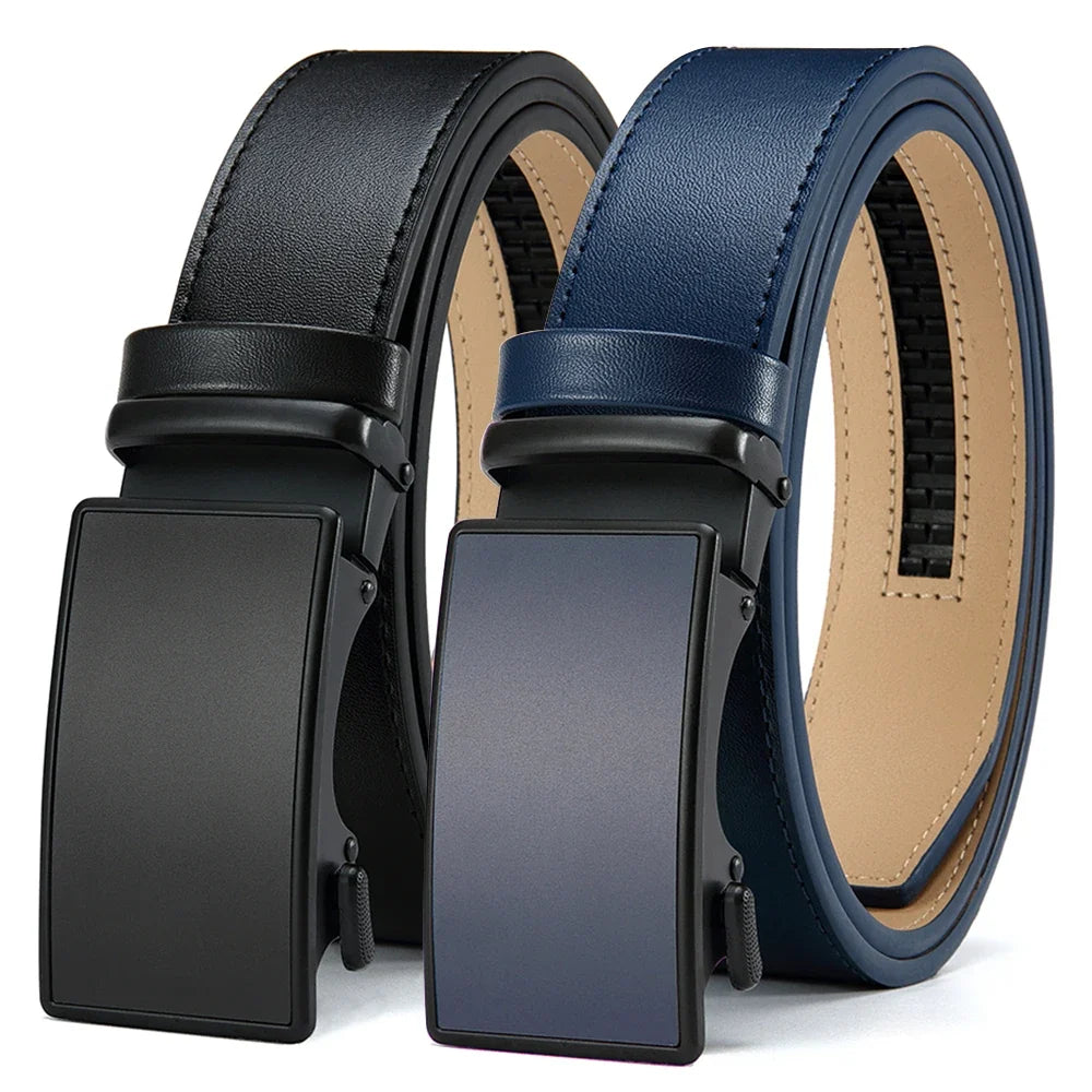 Metal Sand Surface Automatic Film Buckle, High-quality Cowhide Men's Premium Business Waist Belt/belt, Color Optional