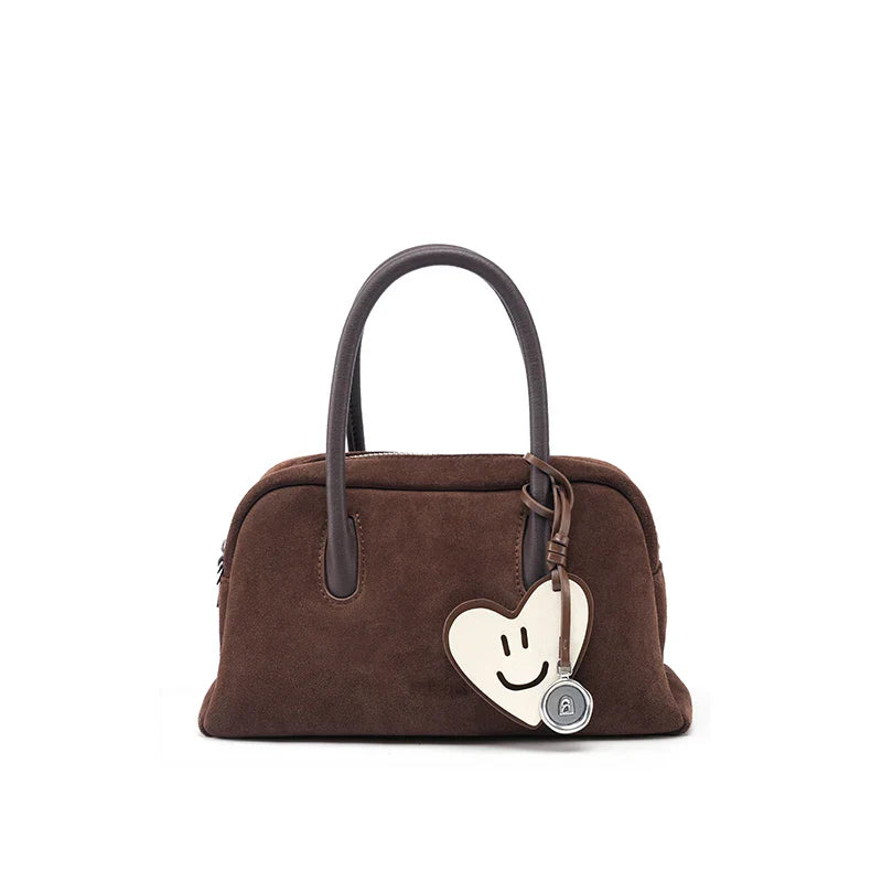 Original Handbags New Suede Bag Commuter Women's Bag Luxury Shoulder Crossbody Bag Boston Bag Handheld Bag