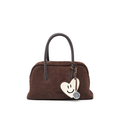 Original Handbags New Suede Bag Commuter Women's Bag Luxury Shoulder Crossbody Bag Boston Bag Handheld Bag