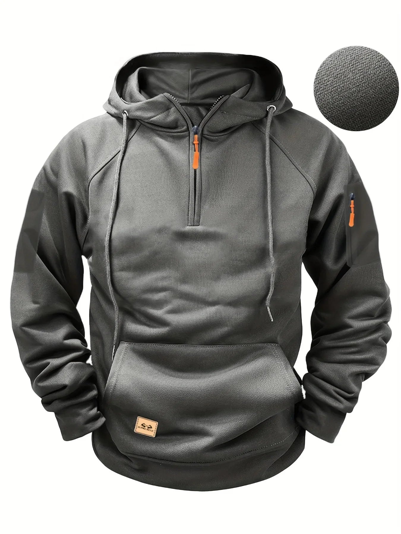 Autumn/Winter New Men's Hoodie Fashion Casual Sports Hoodie Retro Harajuku Long Sleeve Zipper Multi Pocket Loose Street Wear