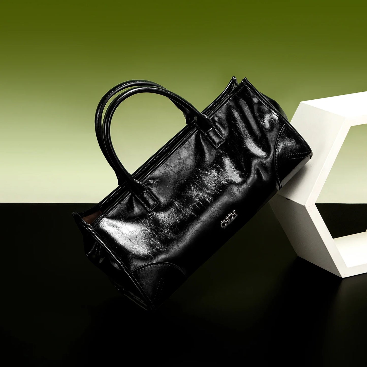 Women's Shoulder Bag New Black Marble Pattern Stick Bag Detachable Shoulder Strap