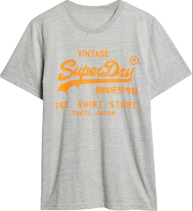 Retro SuperDry Style Japanese Logo Graphic T Shirt for Men 100% Cotton Oversized Streetwear White 2026 New