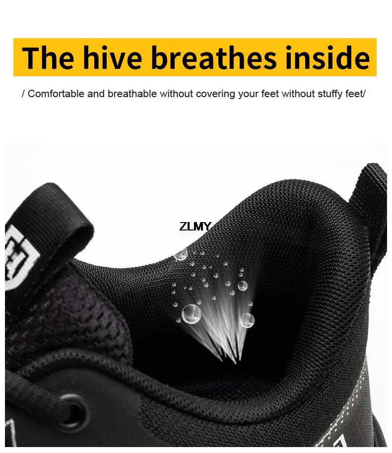 Anti-smash Safety Shoes Men Steel Toe Sneakers Puncture Proof Breathable Work Boots Man Fashion Construction Protective Footwear
