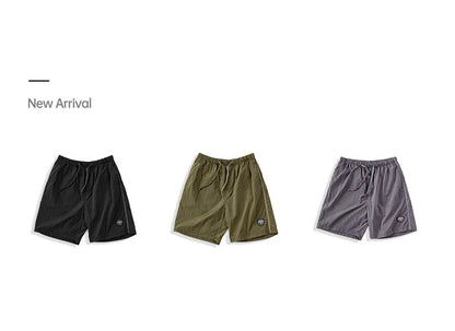 Outdoor Men's Quick-Dry Shorts Lightweight Casual Elastic Waist Drawstring Shorts Loose Fit Running Contrast Summer Shorts