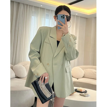 Coat Women Blazer Coats Turn Down Collar Blazers Jackets Y2k Streetwear Work Suits Elegant Splice Casual Jacket 2026 Spring