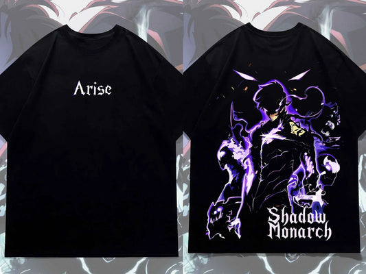 Solo nivellement Arise t-shirt surdimensionné japonais femmes hommes coton Y2k manches Streetwear Hip Hop haut t-shirts