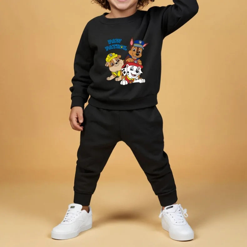 Spring Fall Boys O Neck Pullover and Sweatpant Two Piece Set Children's Casual Hoodies Sets Kids Sport Clothes Suit
