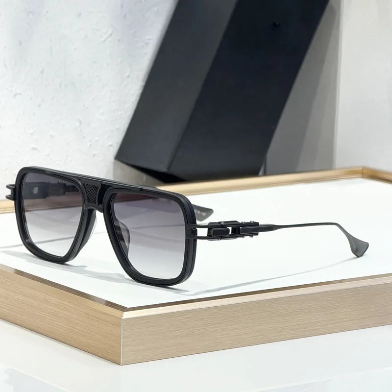 460 Square Alloy High Quality Sunglasses GRAND-DECADE TWO for Men Women Luxury Fashion Brand Design UV400 Eyeglasses with Case