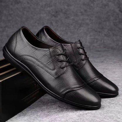 Pointed Toe Black Soft Men's Leather Shoes Comfortable Low Price Summer Male Casual Shoe Retro Elegant Designer Social Footwear