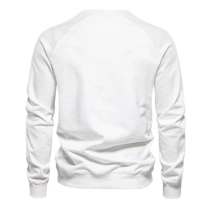 Brand Quality Mens Cotton Blend Crew Neck Sweatshirt Casual Sport Pullover Solid Embroidery Sweatshirts for Men