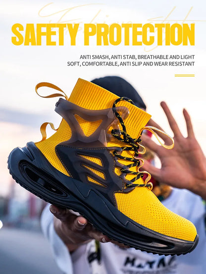 European Plus Size 50 Newest Design Men Wrok Safety Boots Anti-smash Steel Toe Cap Indestructible Construction Industry Shoes