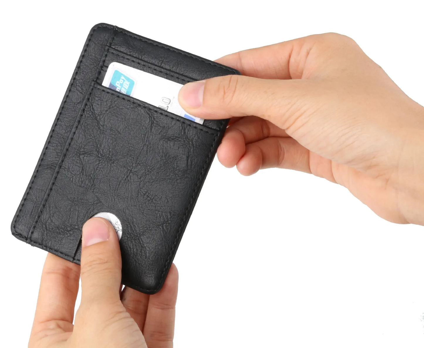 Blocking Wallet Business Card Cover for Case Super Thin Men Leather Credit Card Holder Card Travel Wallet Minimalist Wallet