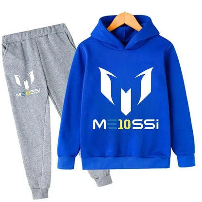 Autumn Football Star Messi 3-12Y Children Hoodies Sets Pants Suit 2 Pcs Sets Kids Boy Girl Clothing Casual Fashion Tracksuits