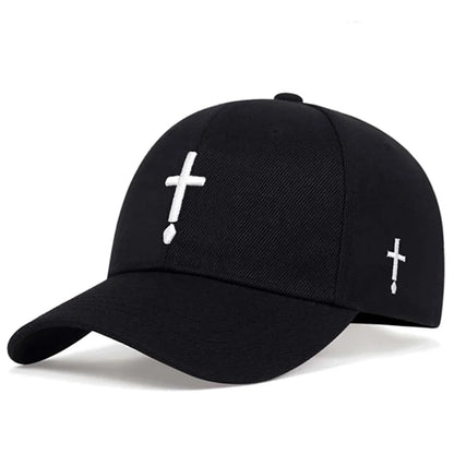 Unisex Simple Cross Water Drop Embroidery Baseball Caps Spring and Autumn Outdoor Adjustable Casual Hat Sunscreen Hat