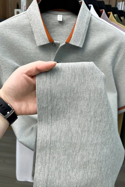 Summer hot search brand new 100% pure cotton comfortable polo shirt personalized men's letter embroidery best-selling short top