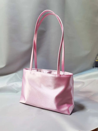 2026 Luxury Shoulder Bags Silk Women's Handbag Square Underarm Bag Ins Famous Brand Commuter Bag Contrasting Color Macaron Totes