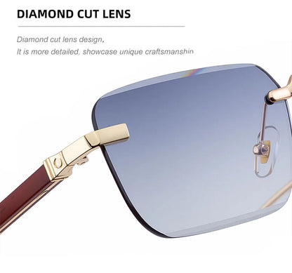 Vintage Square Sunglasses For Men Rimless Sunglasses Women Trendy Retro Fashion Glasses Gafas De Sol Hombre Lunette Soleil Femme
