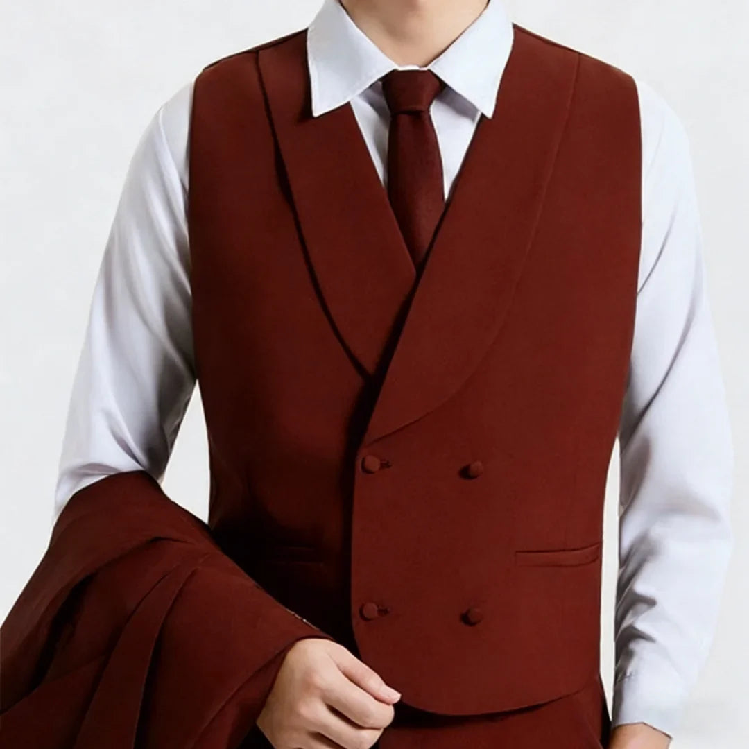 Men Vest Gray With Lapel Double Breasted Solid Waistcoat For Wedding Banquet Office Business Work Casual Daily Men Suit Vest