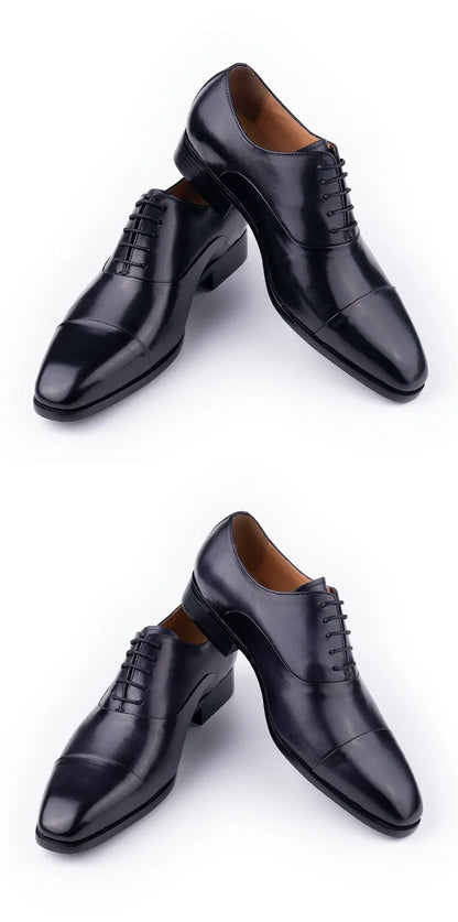High Quality Handmade Mens Oxford Leather Shoes Inner Suture Genuine Leather Men Dress Shoes Business Formal Leather Shoes