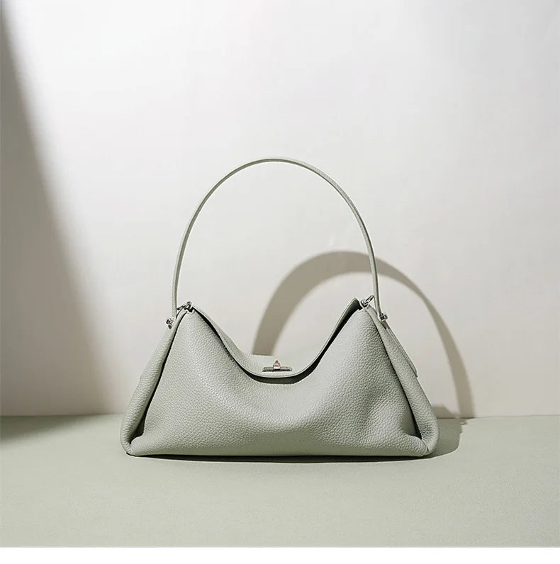 Minimalist Lady Soft Genuine Leather Pillow Crossbody Bag Women's Convertible Shoulder Bags 2026 New Chic Solid Color Handbag