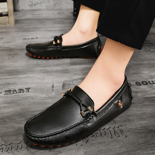 Summer Mens Fashion High Quality Outdoor Casual Leather Shoes Comfortable Breathable Classic 2024 New Slip on Men's Shoes