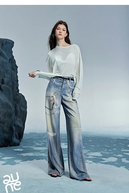 Women Denim Jean 2025 Spring New Long Pants 8518053
