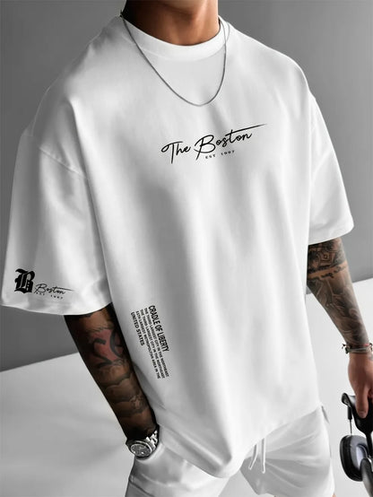 2026 Summer New Men's T-shirt with 3D Letter Pattern Printing Street Casual Fashion Comfortable Soft Breathable