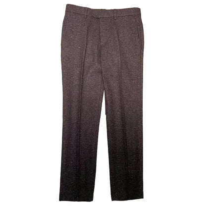 American-Style Retro Tweed High-Waisted Herringbone Wool Casual Straight-Leg Men's Trousers for Autumn and Winter in Large Sizes