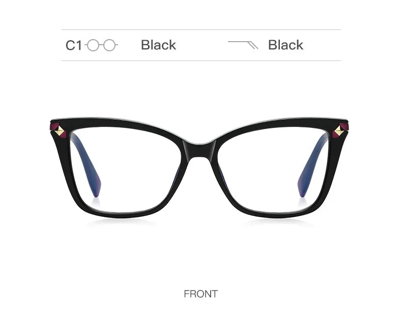 Usual Cat Eye Myopia Prescription Glasses Hyperopia Women Reading CR39 Anti Blue Light Optical Eyeglasses Frame PFD2127