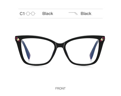 Usual Cat Eye Myopia Prescription Glasses Hyperopia Women Reading CR39 Anti Blue Light Optical Eyeglasses Frame PFD2127