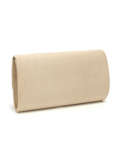 New Design Envelope Design Women Evening Bags Apricot Velvet Glitter Metal Clutch Bags With Shoulder Chain For Wedding