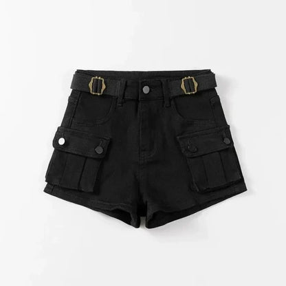 Women's High Waist Mini Skirt Y2K Denim Workwear Shorts Elastic Slimming Summer Hot Pants Trendy Plus Size Skirts for Ladies