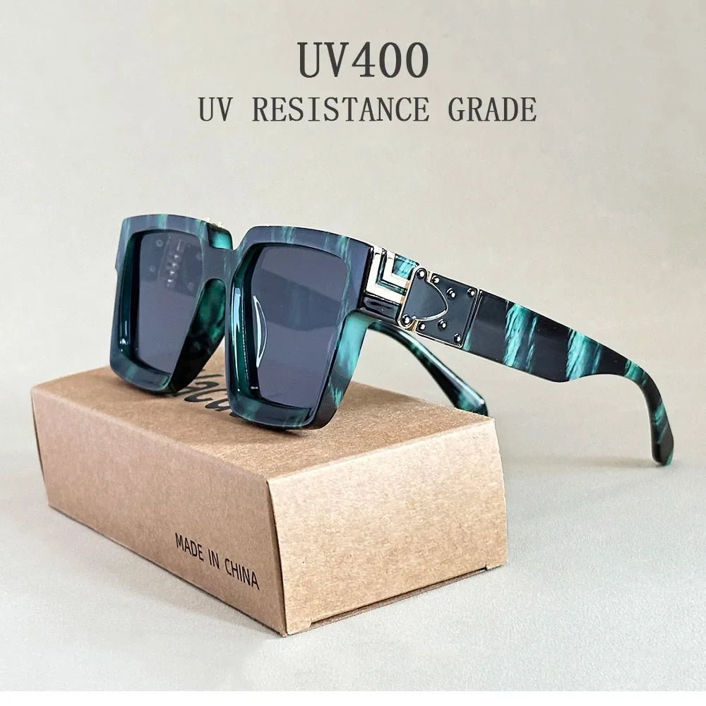 Square Sunglass Men Retro Millionaire Sunglasses Women 2025 Trendy Vintage Vacation Fashion Glasses Gafas De Sol Hombre Lunette