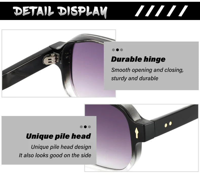 Square Sunglass Men Retro Vacation Yellow Sunglasses Women Trendy Vintage Fashion Glasses Luxury Gafas De Sol Hombre Zonnebril