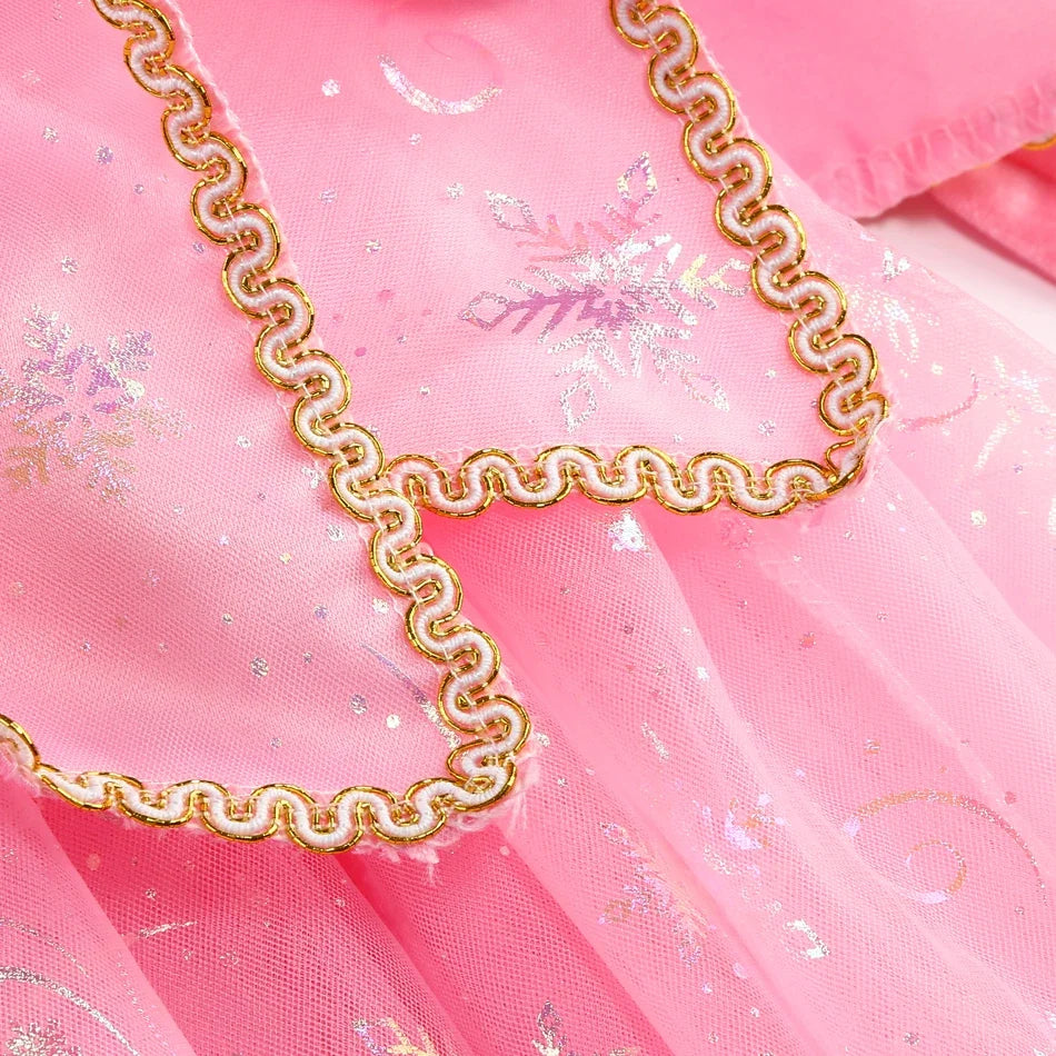 Sleeping Beauty Dress For Girls Pink Princess Costume Halloween Carnival Party Aurora Outfits Kids Birthday Surprise Gift