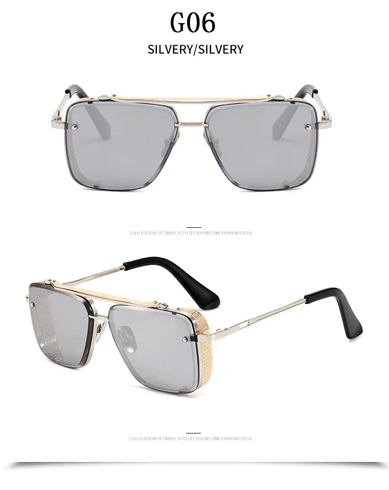 Square Punk Sunglasses For Men Vintage Steampunk Sunglasses Women Trendy Retro Luxe Fashion Glasses Gafas De Sol Hombre Oculos