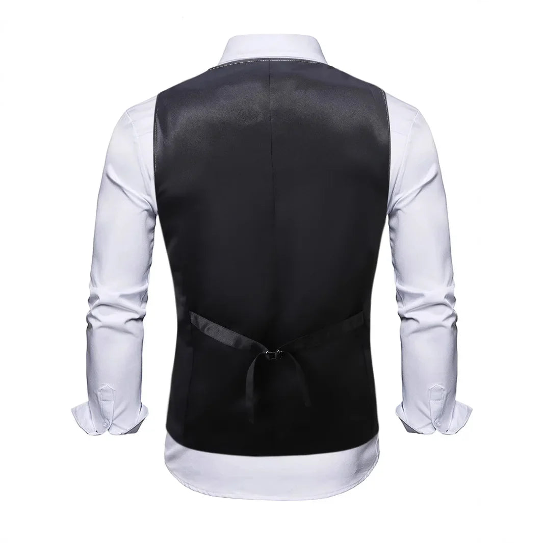 Men's Gold Sleeveless Blazer, Round Sequin-embellished Blazer Jacket, Perfect for Weddings, Parties, DJ Events, and Nightclubs.